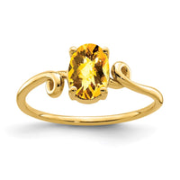 Load image into Gallery viewer, 14k 7x5mm Oval Citrine Checker ring
