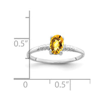 Load image into Gallery viewer, 14k White Gold 6x4mm Oval Citrine Checker ring
