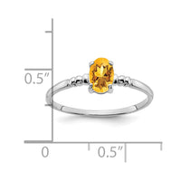 Load image into Gallery viewer, 14k White Gold 6x4mm Oval Citrine ring
