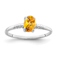 Load image into Gallery viewer, 14k White Gold 6x4mm Oval Citrine ring
