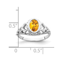 Load image into Gallery viewer, 14k White Gold 7x5mm Oval Citrine ring
