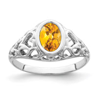 Load image into Gallery viewer, 14k White Gold 7x5mm Oval Citrine ring
