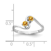 Load image into Gallery viewer, 14k White Gold 3mm Citrine ring
