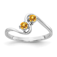 Load image into Gallery viewer, 14k White Gold 3mm Citrine ring
