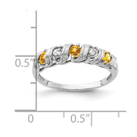 Load image into Gallery viewer, 14k White Gold 2.75mm Citrine AA Diamond ring
