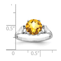 Load image into Gallery viewer, 14k White Gold 8mm Citrine Checker ring
