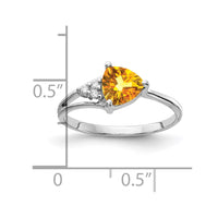 Load image into Gallery viewer, 14k White Gold 6mm Citrine AA Diamond ring
