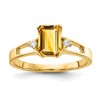 14k 7x5mm Emerald Cut Citrine AA Diamond ring