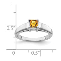 Load image into Gallery viewer, 14k White Gold 4mm Princess Cut Citrine ring
