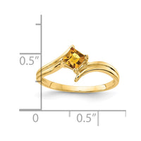 Load image into Gallery viewer, 14k 4mm Princess Cut Citrine ring
