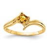 14k 4mm Princess Cut Citrine ring