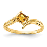Load image into Gallery viewer, 14k 4mm Princess Cut Citrine ring
