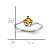 Load image into Gallery viewer, 14k White Gold 4mm Princess Cut Citrine ring
