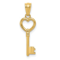 Load image into Gallery viewer, 14K Polished 3D Heart Key Charm
