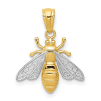 Load image into Gallery viewer, 14k w/Rhodium Bee Pendant
