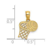 Load image into Gallery viewer, 14K Basketball and Hoop Pendant
