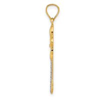 Load image into Gallery viewer, 14K w/ White Rhodium Polished Fleur De Lis Key Charm
