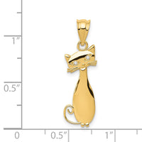 Load image into Gallery viewer, 14k Diamond Cat Pendant
