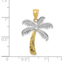 Load image into Gallery viewer, 14K w/Rhodium Diamond Palm Tree Pendant
