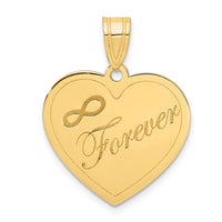 Load image into Gallery viewer, 14k Infinity FOREVER Laser Cut Charm Heart Pendant
