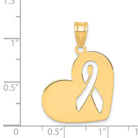 Load image into Gallery viewer, 14k Heart W/Cut Out Awareness Ribbon Charm
