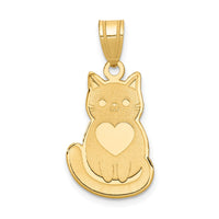 Load image into Gallery viewer, 14k Laser Cut Cat with Heart Charm
