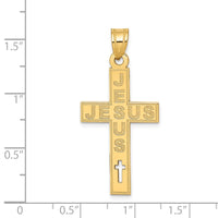 Load image into Gallery viewer, 14K Laser Cut JESUS Cross Charm
