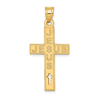 Load image into Gallery viewer, 14K Laser Cut JESUS Cross Charm
