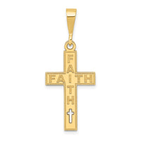 Load image into Gallery viewer, 14K Laser Cut FAITH Cross Charm
