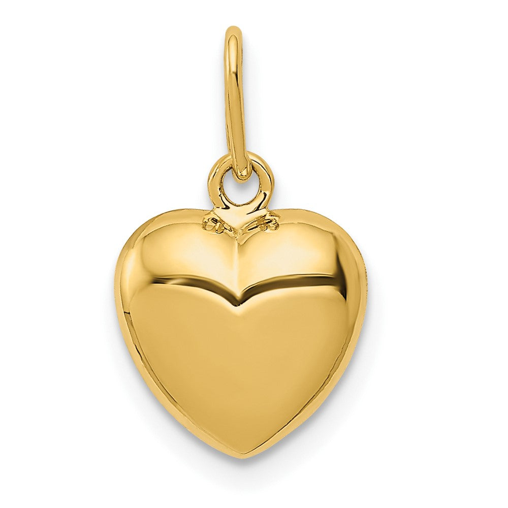 14K Polished 3-D Puffed Heart Charm