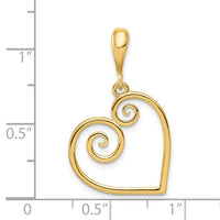 Load image into Gallery viewer, 14K Polished Swirl Heart Pendant
