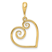 Load image into Gallery viewer, 14K Polished Swirl Heart Pendant
