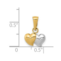 Load image into Gallery viewer, 14K w/White Rhodium Double Heart Pendant
