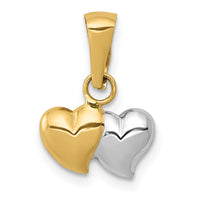 Load image into Gallery viewer, 14K w/White Rhodium Double Heart Pendant
