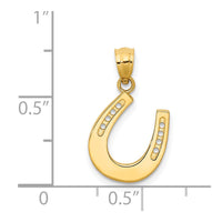 Load image into Gallery viewer, 14k Gold Polished Horseshoe Pendant
