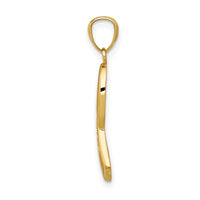Load image into Gallery viewer, 14k Gold Polished HOPE Ribbon Pendant

