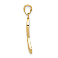 Load image into Gallery viewer, 14k Gold Polished SURVIVOR Ribbon Pendant

