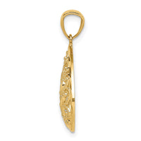 Load image into Gallery viewer, 14K Gold Polished and Textured Small Filigree Teardrop Pendant
