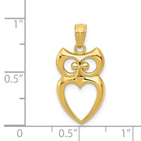 Load image into Gallery viewer, 14k Gold Polished Cut-out Owl Pendant

