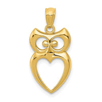 Load image into Gallery viewer, 14k Gold Polished Cut-out Owl Pendant
