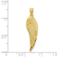 Load image into Gallery viewer, 14K Gold Polished and Textured Angel Wing Pendant
