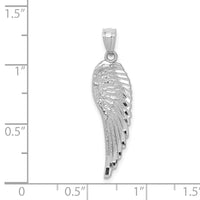 Load image into Gallery viewer, 14K White Gold Polished and Textured Angel Wing Pendant
