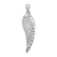 Load image into Gallery viewer, 14K White Gold Polished and Textured Angel Wing Pendant
