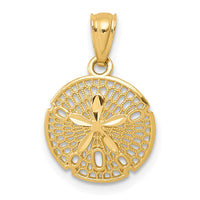 Load image into Gallery viewer, 14k Gold Polished Filigree Sand Dollar Pendant
