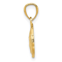 Load image into Gallery viewer, 14K Gold Polished and Textured Sand Dollar Pendant
