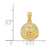 Load image into Gallery viewer, 14K Gold Polished and Textured Sand Dollar Pendant
