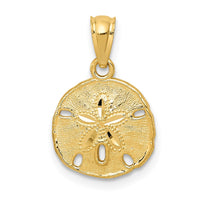 Load image into Gallery viewer, 14K Gold Polished and Textured Sand Dollar Pendant
