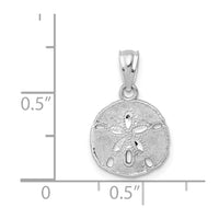 Load image into Gallery viewer, 14K White Gold Polished and Textured Sand Dollar Pendant
