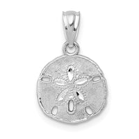 Load image into Gallery viewer, 14K White Gold Polished and Textured Sand Dollar Pendant
