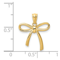 Load image into Gallery viewer, 14k Gold Polished Small Ribbon Bow Pendant
